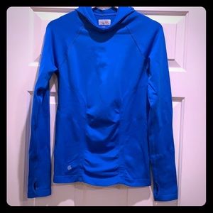 NWOT Athleta Long Sleeve Blue Running Top w/ Hood